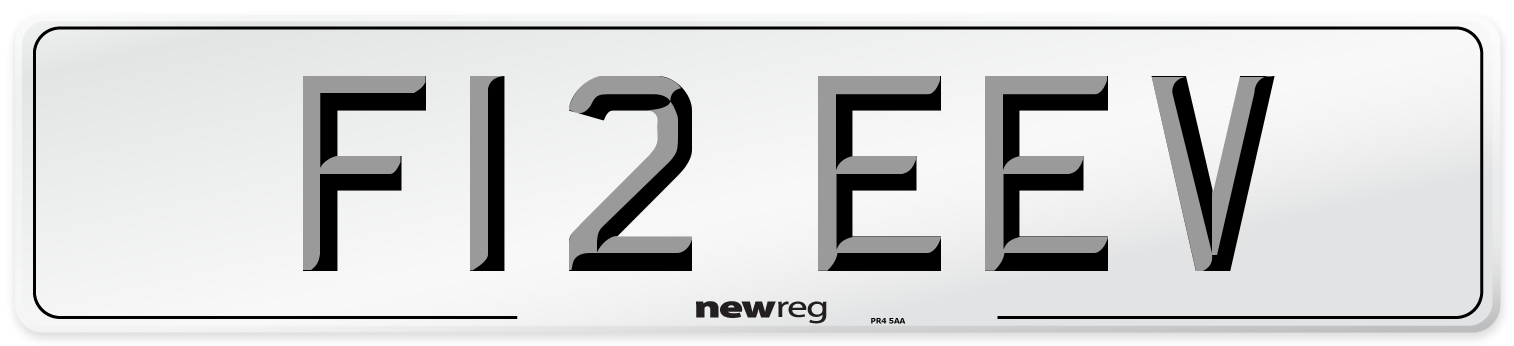 F12 EEV Number Plate from New Reg
